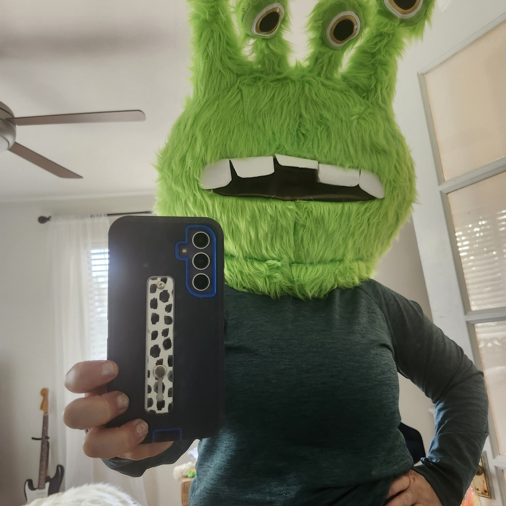 Fuzzy Furry Green Alien Mask